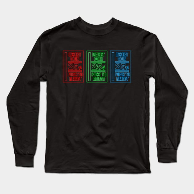 Retro Arcade Long Sleeve T-Shirt by Awesome AG Designs